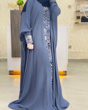 Plain grey qabow dress